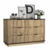 Modern 6 Drawer Cabinet With Metal Rounded Corners And Exquisite Handles Multi Functional Storage - Natural Wood - Image 16