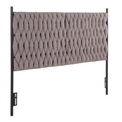 Braided Matisse - Queen Size Headboard - Black / Gray