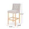 Vienna - Contemporary Tufted Wingback Counter Stools, (Set of 2) - Light Gray / Natural - Image 3