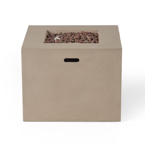 Aidan - Square Fire Pit 40, 000 Btu Magnesium Oxide - Light Gray