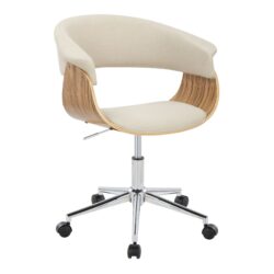 Vintage Mod - Mid-Century Modern Office Chair - Chrome / Zebra / Cream