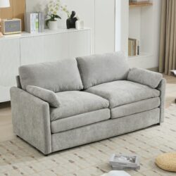 Cozy Upholstered Loveseat Sofa Oversized Comfy Comfy Cloud Sofa Double Cushion Loveseat Sofa Plush Cushion Sofa Couch For Living Room - Light Gray