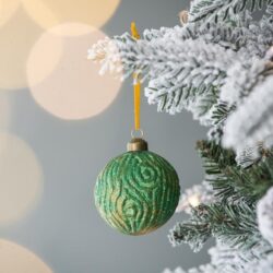 Christmas Ball Ornaments, Decorative Hanging Ball Christmas Tree Ornaments, For Holiday Party Decorations (Set of 12) - Green