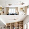 Ceiling Fan, Solid Wood Blades Ceiling Fan With Light With Remote Control, Noiseless Reversible Motor, 6 Speed, 3 Color, For Patio Living Room, Bedroom, Indoor - Matte White - Image 9