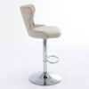 Swivel Barstools Adjusatble Seat Height From 25-33", Modern Upholstered Chrome Base Bar Stools With Backs Comfortable Tufted For Home Pub And Kitchen Island - Beige - Image 4