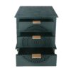 Hollow Carved 3 Drawer Dresser With Metal Handles, Storage Chest For Living Room Or Bedroom - Blackish Green - Image 12