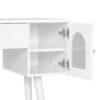 Elegant Vanity Makeup Table & Chair Set Modern Dressing Table With Organizer Writing Desk Charging Port Engineered Wood - White - Image 10
