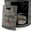 Transitional Outdoor 32" Round Propane Fire Pit Table, Lightweight Concrete Construction - Stone Gray - Image 15