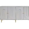 Modern Lacquered 4 Door Wooden Cabinet Sideboard Buffet Server Cabinet Storage Cabinet, For Living Room, Entryway, Hallway, Office, Kitchen And Dining Room - Gray - Image 7