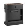 25" Stand Side Table With 3-Sided Glass Electric Fireplace - Antique Black - Image 7