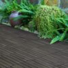 Acacia Hardwood Interlocking Deck Tiles, Striped Pattern - Dark Brown - Image 20
