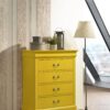 4 Drawer Chest Traditional Style - Yellow - Image 4