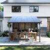 10 X 12 Ft Wall Mounted Outdoor Pergola Gazebo, Heavy Duty Metal Awning With Roof - Gray - Image 6