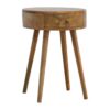 Nordic Circular Shaped Bedside Table - Oak - Image 2