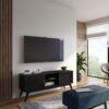 Draper - Mid Century Low TV Media Stand - Black - Image 10