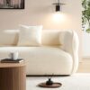 Sectional Sofa, Durable Fabric, Solid Wood Frame, High Density Sponge Filler - White - Image 9