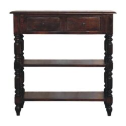 Turned Legs Side Table - Brown