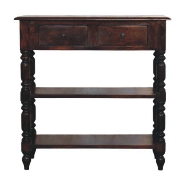 Turned Legs Side Table - Brown