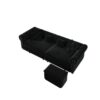3 In 1 Pull Out Sofa Bed, Convertible Sleeper Sofa Bed, King Size Sofa Bed, Chaise Lounge, Velvet T3 Seater Sofa With Movable Ottoman, Tufted Design - Black - Image 9