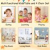Kids Table And 2 Chairs Set, 3 Pieces Toddler Table And Chair Set, Wooden Activity Play Table Set (Lion&Monkey) - Natural - Image 13