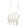 Macrame Hanging Hammock Chair, Cotton Rope Swing For Indoor And Outdoor Use, 330 Lbs Capacity - Beige - Image 9