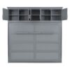 Full Size Murphy Wall Bed With Top Cabinets Space Saving - Gray - Image 16