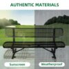 Outdoor Bench With Backrest - Black - Image 7