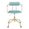 Demi - Contemporary Office Chair - Gold / Light Blue - Image 5