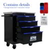 4 Drawer Multifunctional Tool Cart With Wheels - Black / Blue - Image 4