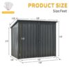 Garbage Bin Shed Stores 2 Trash Cans Metal Outdoor Bin Shed For Garbage Storage, Stainless Galvanized Steel, Bin Shed For Garden Yard Lawn - Black - Image 8
