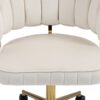 Modern Home Office Desk Chair With Wheels, Swivel, Height Adjustable - Beige - Image 24