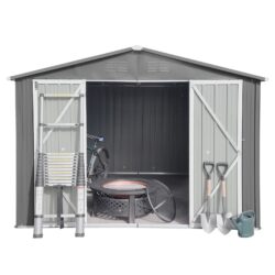 10' x 8' Garden Sheds Outdoor Storage Sheds - Gray