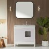 Freestanding Single Sink Bathroom Vanity With Solid Wood Construction And Engineered Marble Top - White - Image 10