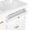 Modern Bathroom Vanity With Ceramic Sink, Freestanding, One Tip - Out Drawer, 3 Side Drawers, Adjustable Shelf - White - Image 15