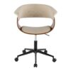 Vintage Mod - Mid-Century Modern Office Chair - Black / Walnut / Cream - Image 5