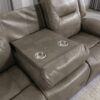 3 Seater Home Theater Recliner Manual Recliner Chair With A Led Light Strip Two Built-In Cup Holders For Living Room - Gray - Image 27