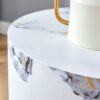 Elegant Cylindrical Table With Patterned Design For Versatile Use - White - Image 9