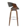 Curvini - Mid-Century Modern Barstool (Set of 2) - Walnut / Charcoal - Image 3