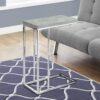 Accent Table, C - Shaped, Contemporary - Gray - Image 5