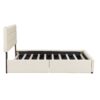 Queen Size Upholstered Platform Bed With Trundle And Drawers - Beige - Image 4