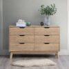 Nordica - 6 Drawer Master Dresser With Interlock Drawer Feature Drawer Slide And Interlock Pre-Assembly, Wide Dressers For Bedroom 6 Deep Drawers For Closet Organizer - Natural Oak - Image 2