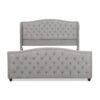 Marcella - King Upholstered Shelter Headboard Bed Set - Silver Gray - Image 2