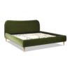 Roman - King Curved Headboard Upholstered Platform Bed - Olive Green - Image 4