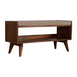 Nordic Storage Bench - Chestnut / Mud Linen