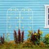 2 Pack Metal Garden Trellis Rustproof Trellis For Climbing Plant Outdoor Flower Support - Cream White - Image 2