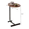 C-Shaped Side Table, Small Sofa Table For Living Room - Brown - Image 6