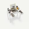 Vanity Table With LED Lights, Flip-Top Mirror And 2 Drawers, Jewelry Storage - Chic White - Image 15