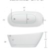 Acrylic Freestanding Soaking Bathtub With Integrated Slotted Overflow And Brushed Nickel Toe-Tap Drain, Cupc C Ertified, 02141-Bn - Glossy White - Image 5