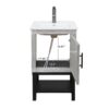 Modern Freestanding Bathroom Vanity With Ceramic Sink, Hot And Cold Faucet, 1 Door Cabinet & Open Iron Shelf, Magnesium Oxide And Iron Frame - White - Image 6