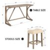 4 Piece Bar Table Set With Power Outlet, Dining Bar Table And Chairs Set, Bar Table Set With 3 Padded Stools For Living Room, Dining Room, Game Room - Brown - Image 3
